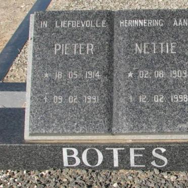 BOTES Pieter 1914-1991 &amp; Nettie 1909-1998