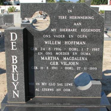 BRUYN Willem Hoffman, de 1916-1987 &amp; Martha Magdalena VILJOEN 1911-1999