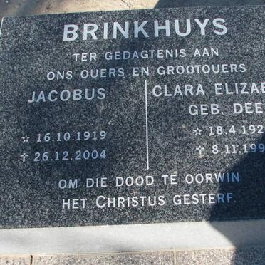 BRINKHUYS Jacobus 1919-2004 &amp; Clara Elizabeth DEEZ 1922-1997