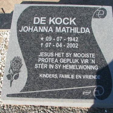 KOCK Johanna Mathilda, de 1942-2002