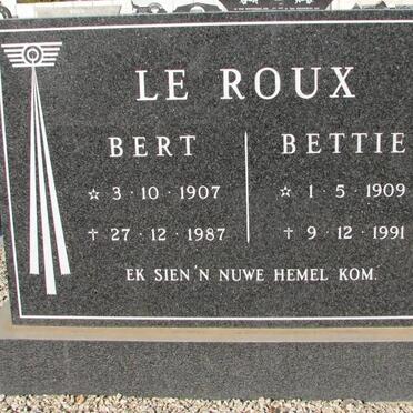 ROUX Bert, le 1907-1987 &amp; Bettie 1909-1991