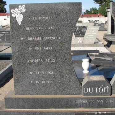 TOIT Andries Roux, du 1926-1981