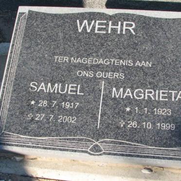 WEHR Samuel 1917-2002 &amp; Magrieta 1923-1999