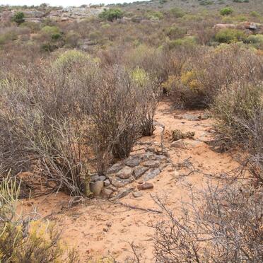 ? Unmarked grave with stones