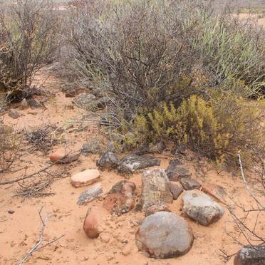 ? Unmarked grave with stones