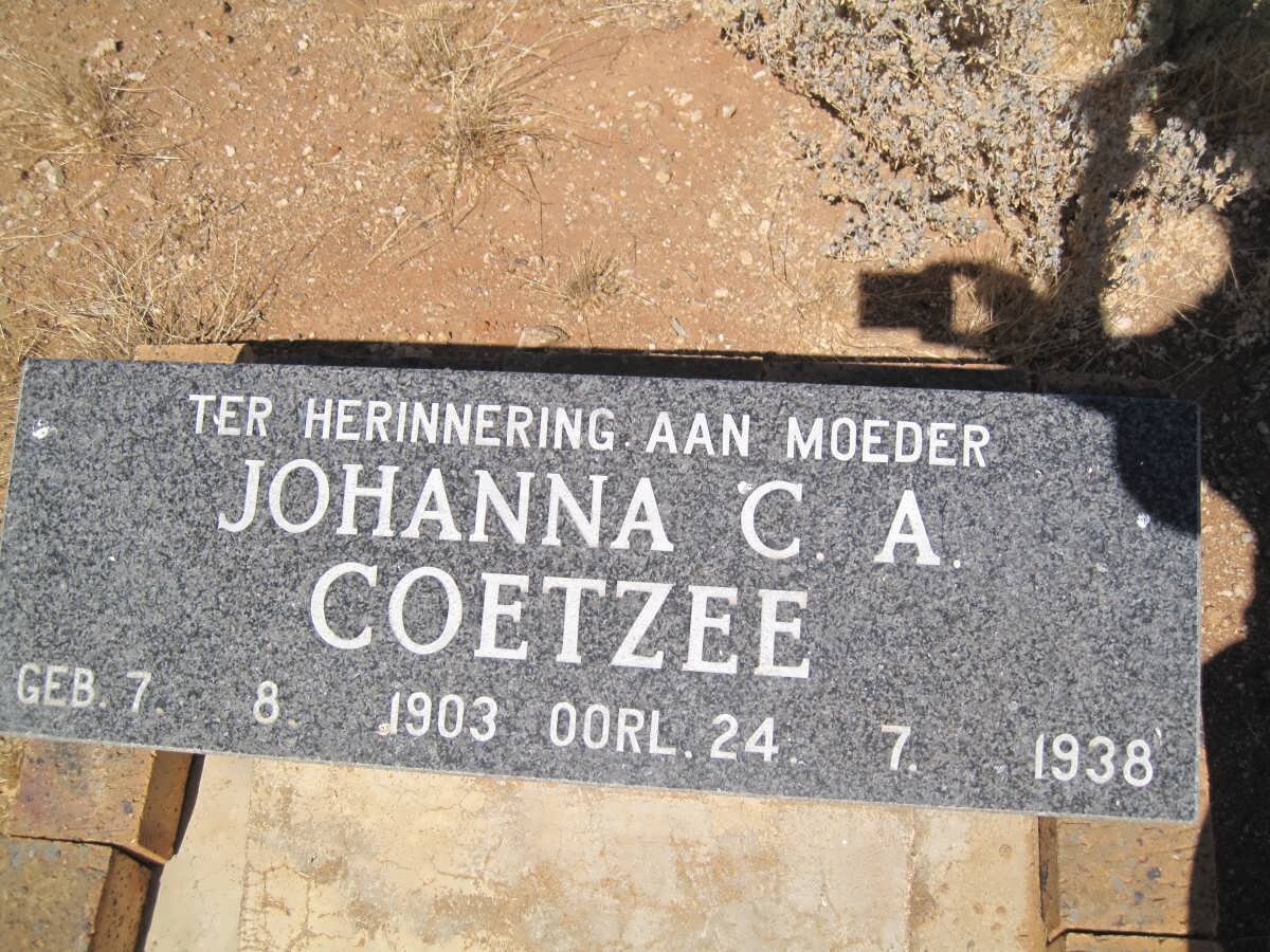 COETZEE Johanna C.A. 1903-1938