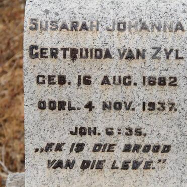 ZYL Susarah Johanna Gertruida, van 1882-1937