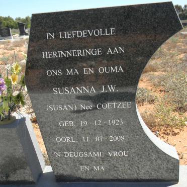 SCHALKWYK Susanna J.W., van nee COETZEE 1923-2008