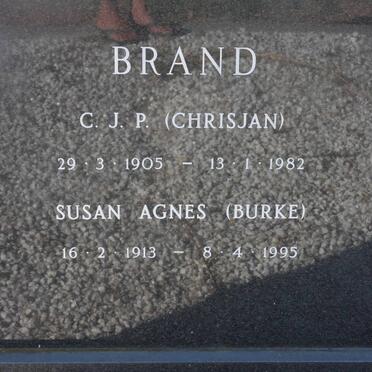 BRAND C.J.P. 1905-1982 &amp; Susan Agnes BURKE 1913-1995
