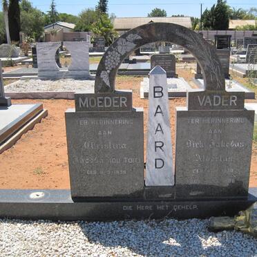 BAARD Dirk Jakobus 1938-1988 &amp; Christina Jacoba DU TOIT 1939-
