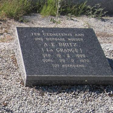 BRITZ A.E. nee LA GRANGE 1886-1970