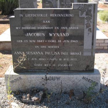 LOUW Jacobus Wynand 1887-1965 &amp; Anna Susanna Paulina  BRINK 1890-1973