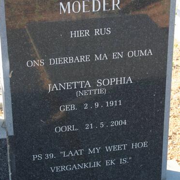 MOSTERT Janetta Sophia 1911-2004 