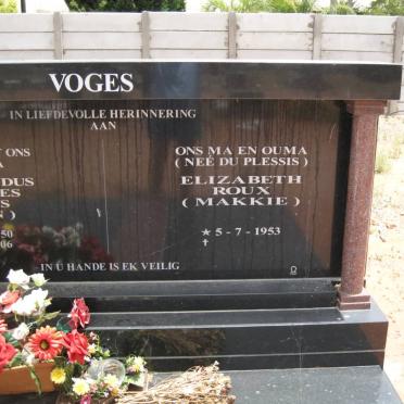 VOGES Elizabeth Roux nee DU PLESSIS 1953-