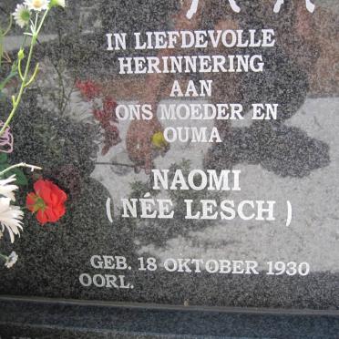 VISSER Naomi nee LESCH 1930-