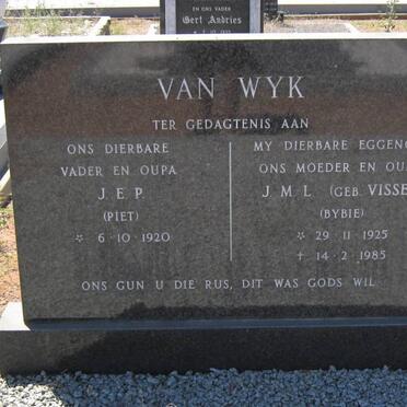 WYK J.E.P., van 1920- &amp; J.M.L. VISSER 1925-1985