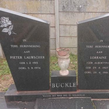 BUCKLE Pieter Laubscher 1915-1974 &amp; Lorraine ALBERTYN 1927-1981