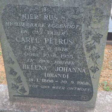 BRAND Carel Petrus 1878-1955 &amp; Helena Johanna BRAND 1888-1968