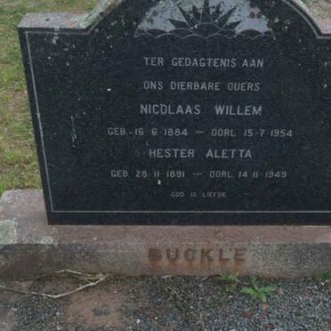 BUCKLE Nicolaas Willem 1884-1954 &amp; Hester Aletta 1891-1949