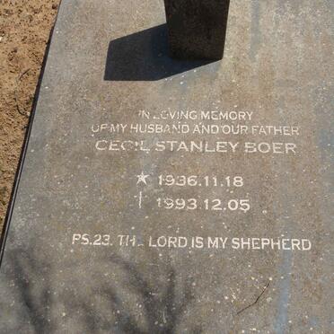 BOER Cecil Stanley 1936-1993
