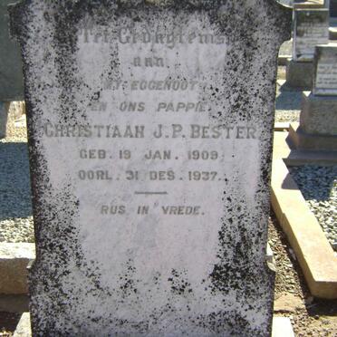BESTER Christiaan J.P. 1909-1937