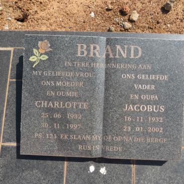 BRAND Jacobus 1932-2002 &amp; Charlotte 1932-1997