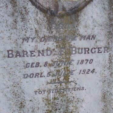 BURGER Barend F. 1870-1924