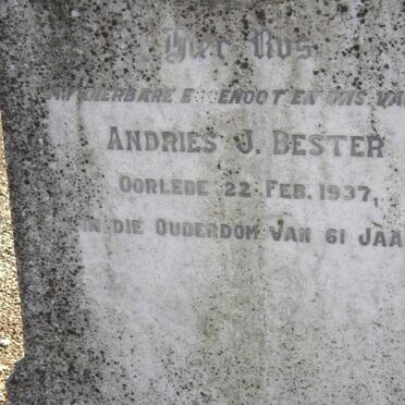BESTER Andries J.  -1937 