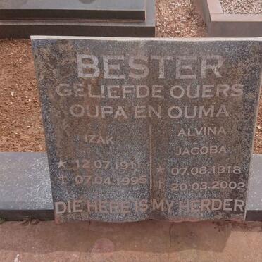 BESTER Izak 1911-1995 &amp; Alvina Jacoba 1918-2002