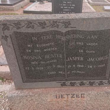 COETZEE Jasper Jacobus 1918-1982 &amp; Rosina Hester TALJAARD 1926-1967