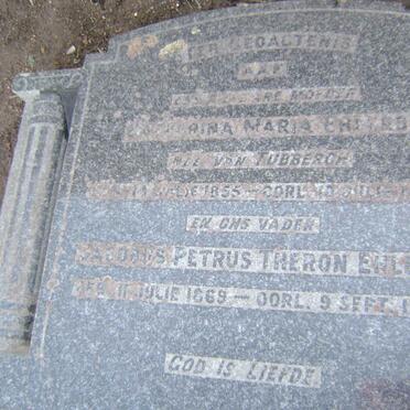 EHLERS Jacobus Petrus Theron 1869-1941 &amp; Catharina Maria VAN TUBBERGH 1855-1924