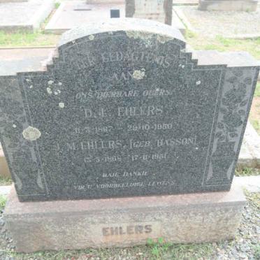 EHLERS D.J. 1867-1950 &amp; J.M. 1868-1951