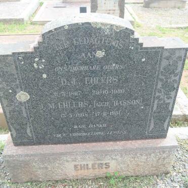 EHLERS D.J. 1867-1950 &amp; J.M. 1868-1951