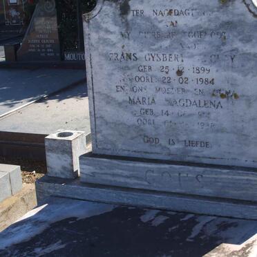 GOUS Frans Gysbert Fakculyn 1899-1984 &amp; Maria Magdalena 19?4-1988