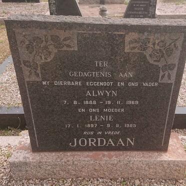 JORDAAN Alwyn 1888-1969 &amp; Lenie 1897-1985