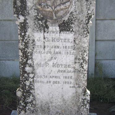 KOTZE J.G. 1852-1922 &amp; M.P. LE ROUX 1856-1922