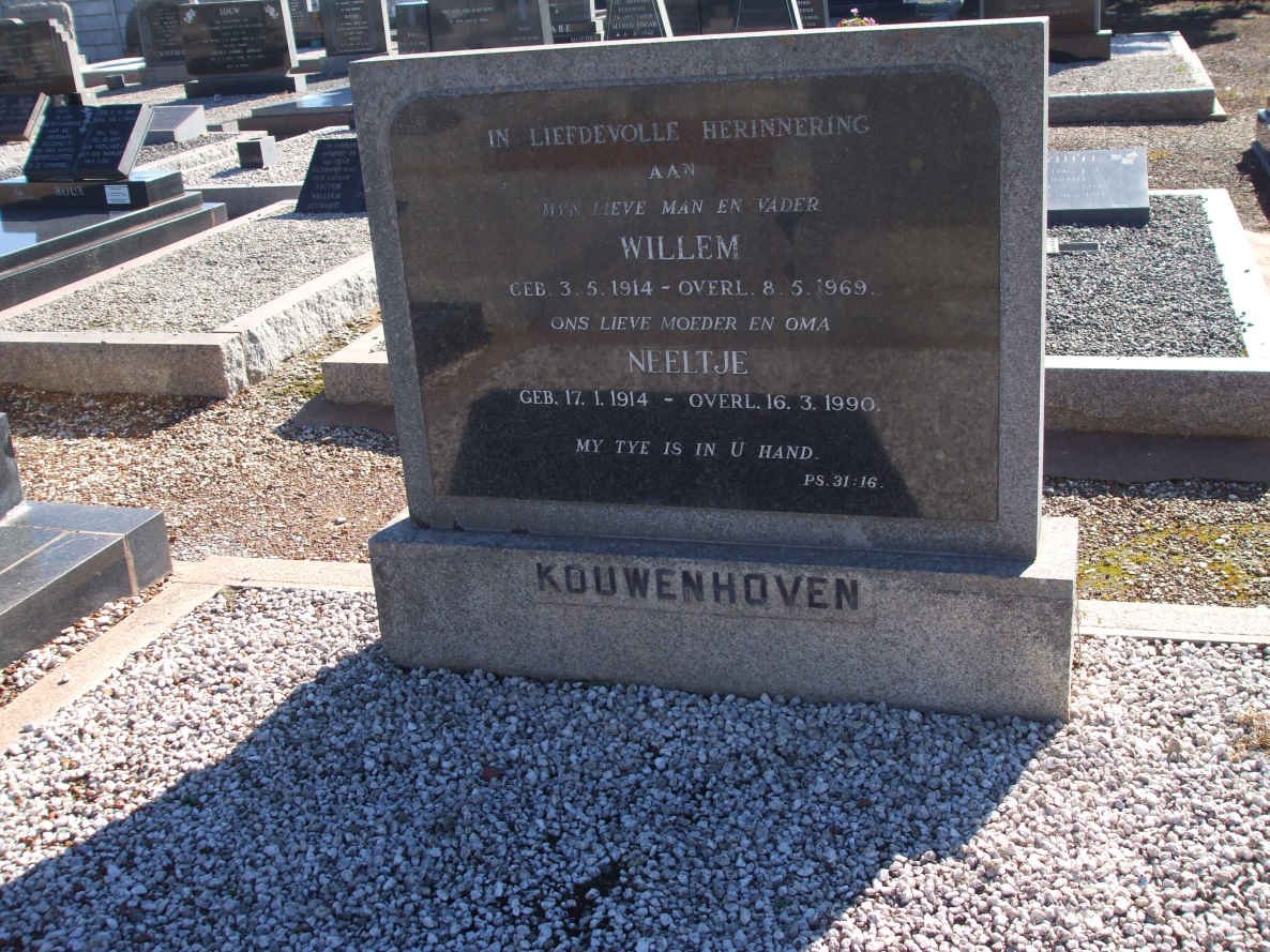 KOUWENHOVEN Willem 1914-1969 &amp; Neeltje 1914-1990