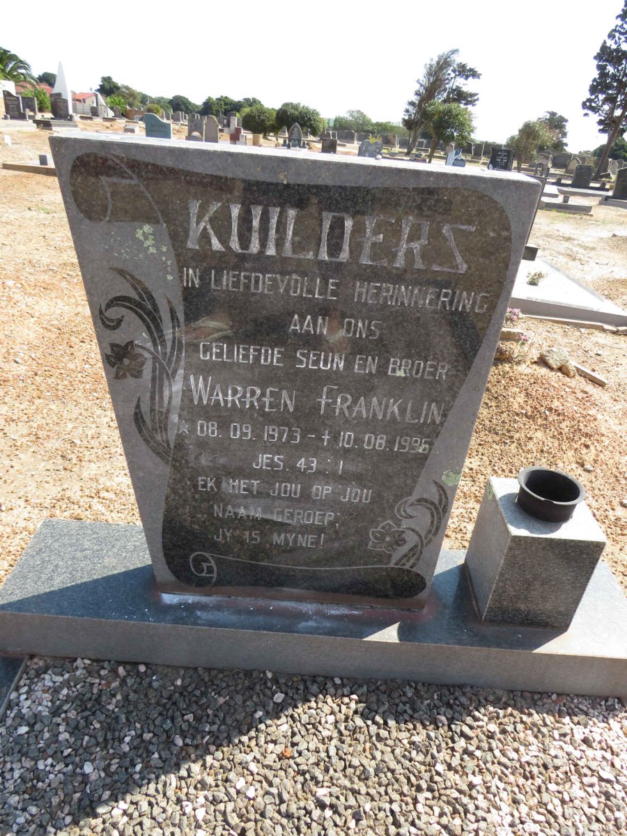 KUILDERS Warren Franklin 1973-1996