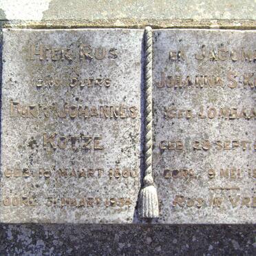 KOTZE Dirk Johannes 1860-1934 &amp; Johanna S. LOMBAARD 1867-1938