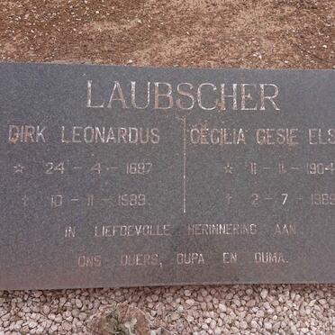 LAUBSCHER Dirk Leonardus 1897-1989 &amp; Cecilia Gesie Elsabe 1904-1989