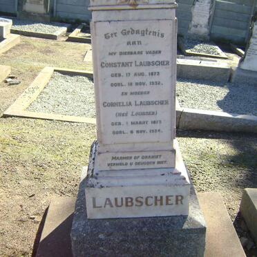 LAUBSCHER Constant 1873-1932 &amp; Cornelia LOUBSER 1873-1934