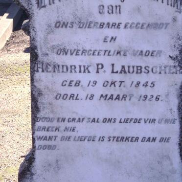 LAUBSCHER Hendrik P. 1845-1926
