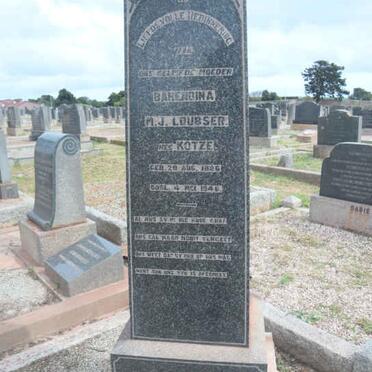 LOUBSER Dirk Jakobus 1861-1943 &amp; Barendina M.J. KOTZE 1861-1946 
