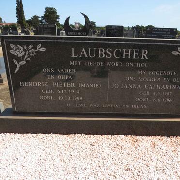 LAUBSCHER Hendrik Pieter 1914-1999 &amp; Johanna Catharina 1907-1996