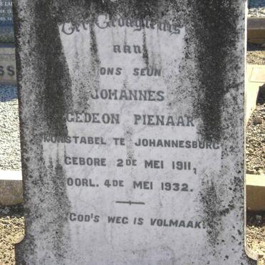 PIENAAR Gedeon 1911-1932