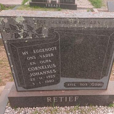 RETIEF Cornelius Johannes 1925-1980