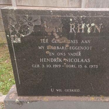 RHYN Hendrik Nicolaas, van 1919-1975