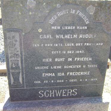 SCHWERS Carl Wilhelm Rudolf 1875-1943 :: SCHWERS Emma Ida Frederike 1888-1967