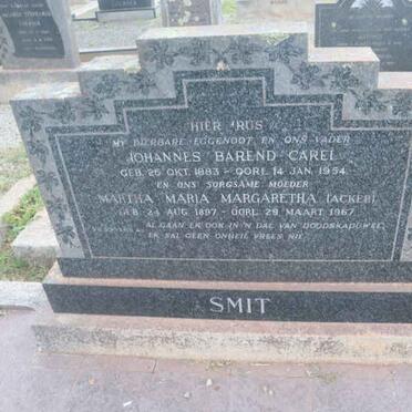 SMIT Johannes Barend Carel 1883-1954 &amp; Martha Maria Margaretha ACKER 1897-1967