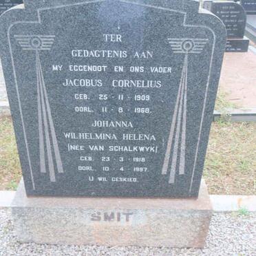 SMIT Jacob Cornelius 1909-1968 &amp; Johanna Wilhelmina Helena VAN SCHALKWYK 1918-1987